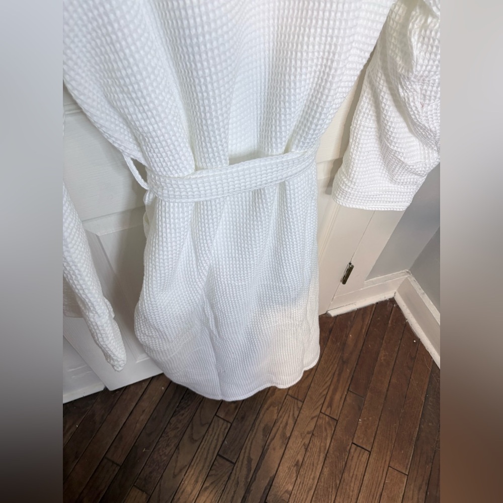 NWT Pottery Barn Waffle Weave Resort Stewart Plaid Robe – White – Size XL - Picture 13 of 16